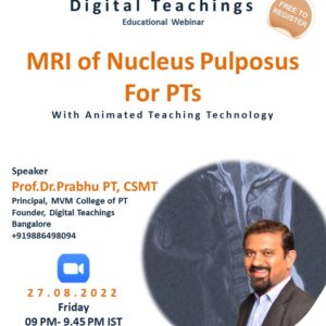 Webinar on MRI of Nucleus Pulposus For PTs